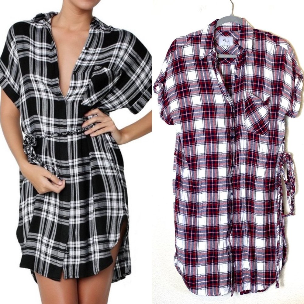 Rails Savannah Short Sleeve Button Down Belted Pl… - image 1